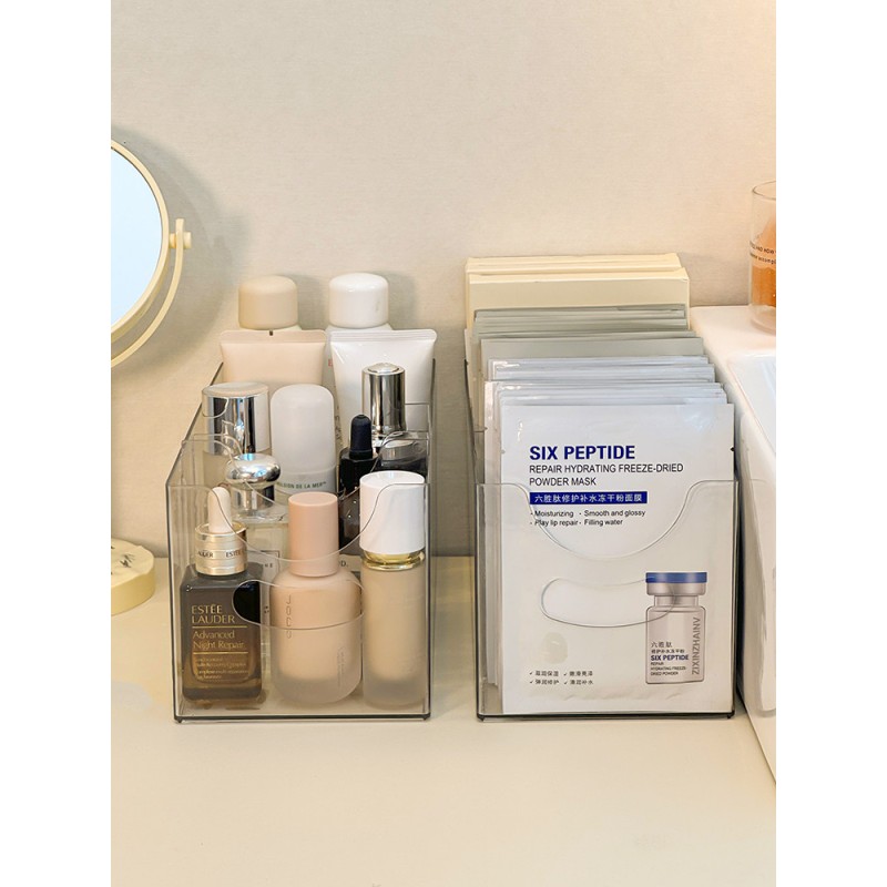 High Quality Household Transparent Cosmetics Spice Storage Box Arrangement Display Stand Plastic Desktop Organizer