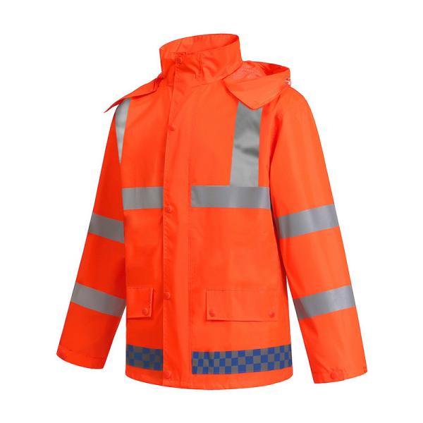 Long Sleeve Reflective Safety Rainwear Waterproof Breathable Hi Vis Rain Gear