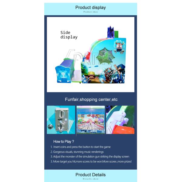 Electronic Water Shooting Gun Arcade Game Machine Size L111*W90*H153 cm