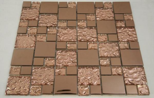 Beautiful Bronze Mixed Square Glass Mosaic Tile Churchill Hotel Backsplash Usage