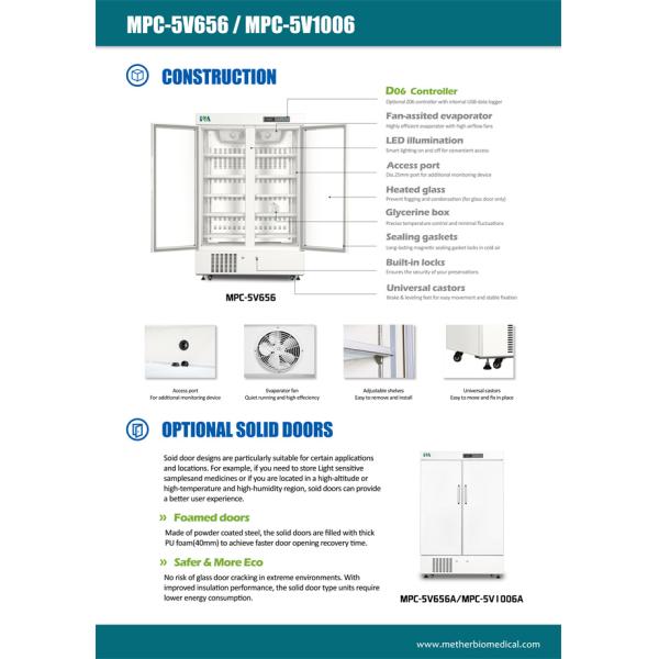 Большая емкость 1006 медицинского вакционного литров холодильника фармации для клиники