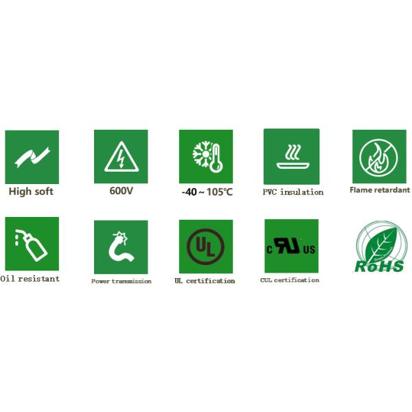 Кабель управления рулем высоты сопротивления масла UL1015 600V 105℃