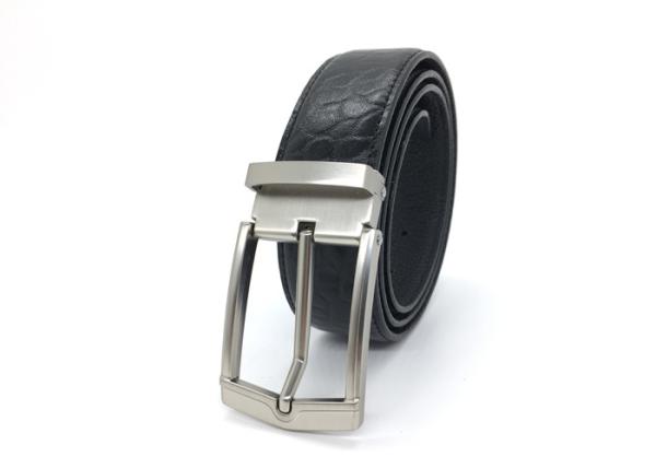 Business And Casual Mens Leather Dress Belt Size Adjustable Black Color
