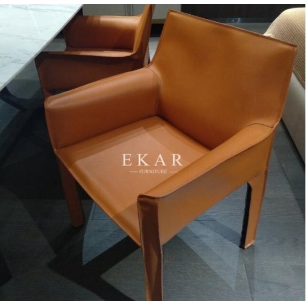 Leather Contemporary Design Restaurant With Armrest Modern Dining Room Chair