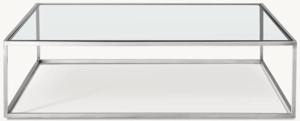 Customizable Modern Coffee Table Furniture With Stainless Steel And Glass Top