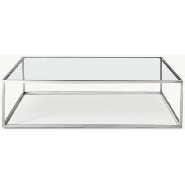 Customizable Modern Coffee Table Furniture With Stainless Steel And Glass Top