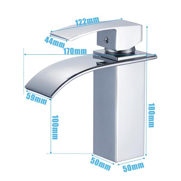 Zinc Alloy Single Handle Waterfall Bathroom Faucet Easy Install ROVATE