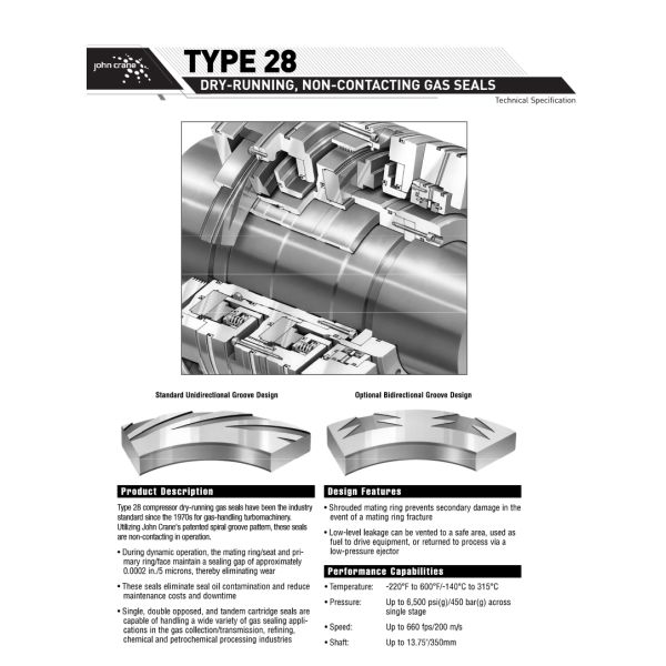 John Crane Type 28XP Dry Gas Seals Cartridge Mechanical Seal for Compressors