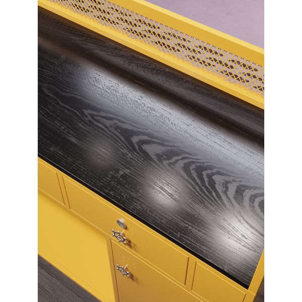 Versatile Multi-Purpose Container Reception Desk Milk Tea Coffee Shop Iron Metal Industrial Bar Counter