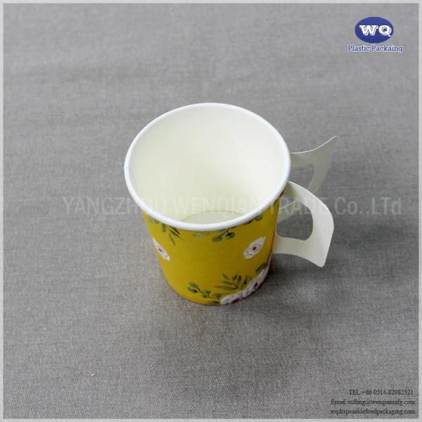 Disposable 6oz Handle Paper Cup Custom Printed  With Handle-Custom Printed Paper Coffee Cups-takeaway paper coffee cup