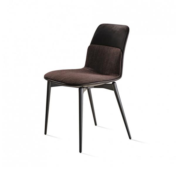 Beautiful Grey Leather Upholstered Dining Chairs Built - In Padded Seat