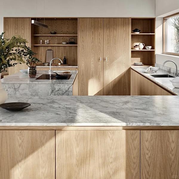 Minimalist Glass Lacquer Mdf Particle Melamine Board Base Durable Islands Drawer Slide Kitchen Storage Cabinets For Indoor