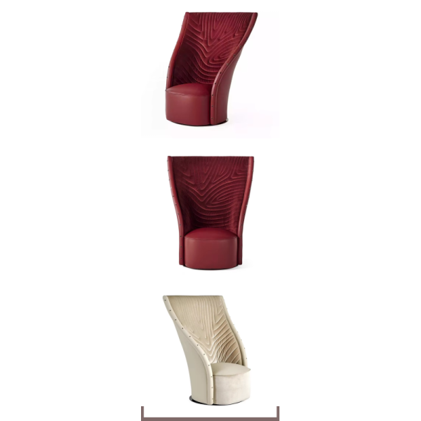 WISEMAX FURNITURE Modern Living Furniture High Back Leisure Lounge Chair Wing Back Accent Leather Armless Chair for Villa Hotel