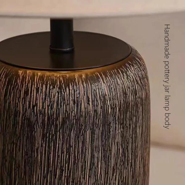 Wholesale Customized Retro Ceramic Fabric Attic Living Room Bedroom LED Standing Lamp Floor Lamp Desk Light