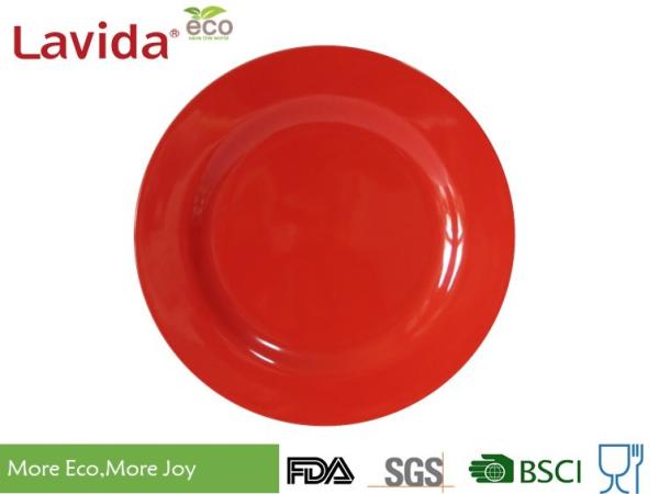 Solid Color Melamine Plates Bowls With Rim Dishwasher Safe Heat Resistance Non - Toxic