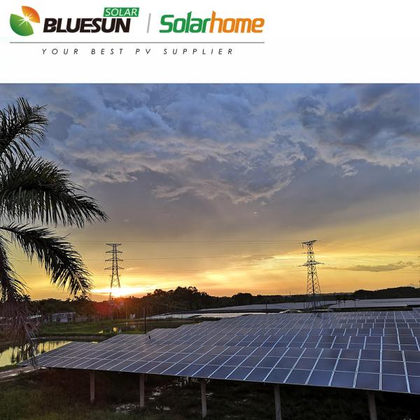 Bluesun Solar Panel BSM600PMB6-60SDC 600W Bifacial Double Glass Shingled HJT Mono Solar Panel
