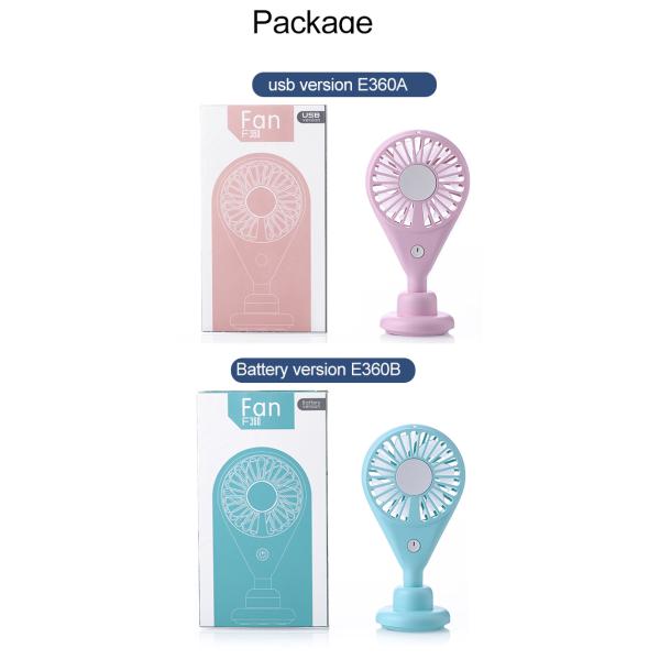 E360 Mini Fan,rechargeable hand held fan usb promotional plastic hand fan