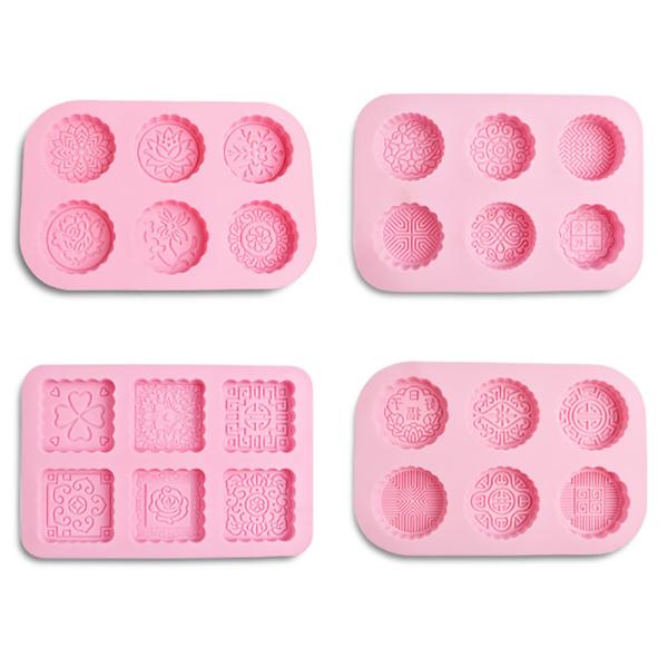 2oz Mooncake Glycerin Chocolate Silicone Mold Pan 4 Type Kitchen Baking Tools