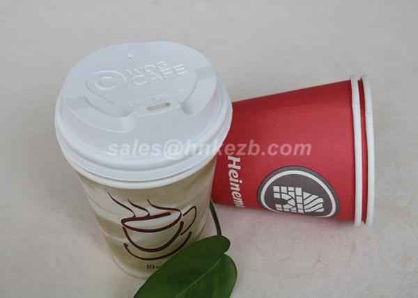 Food Grade 280ml Single Wall Paper Cups , Takeaway Coffee Cups With Lids