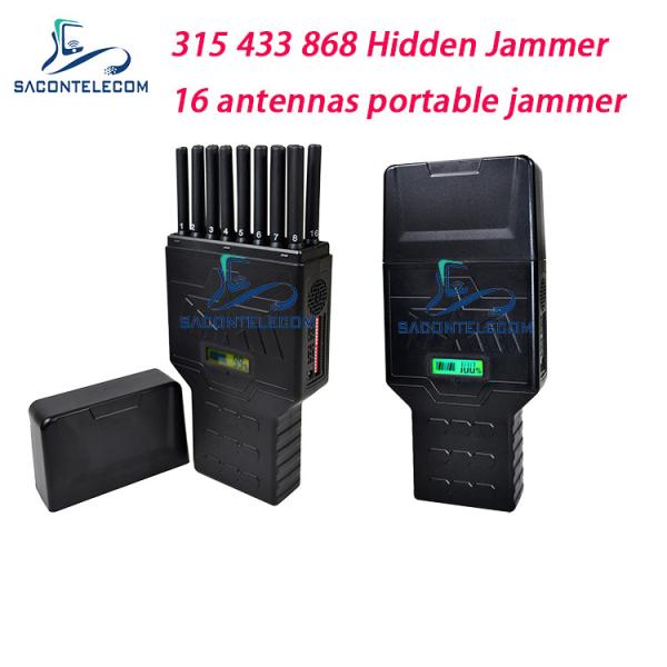16 Antennas 12000mAh 12W Portable Signal Jammer for 2G 3G 4G 5G GPS WiFi Blocking