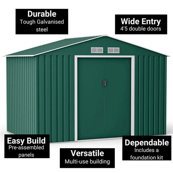 Convenient and Practical AJUNION 6x8ft Garden Building Shed for Countyard Storage