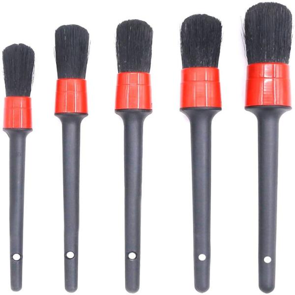 Interior Boar Hair Car Detailing Brush Set For Engine Cleaning