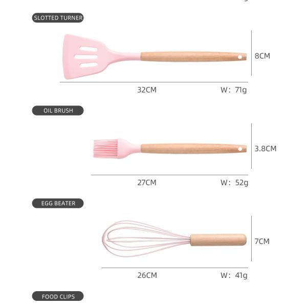 19 Pcs Non-Stick Silicone Kitchen Utensils Set Durable Cooking Tools for Your Kitchen
