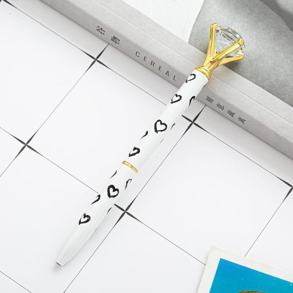 Fashion Polka Dot Twist Metal Ballpoint Pen Shining Big Diamond Spot Ball Pen 1.0mm