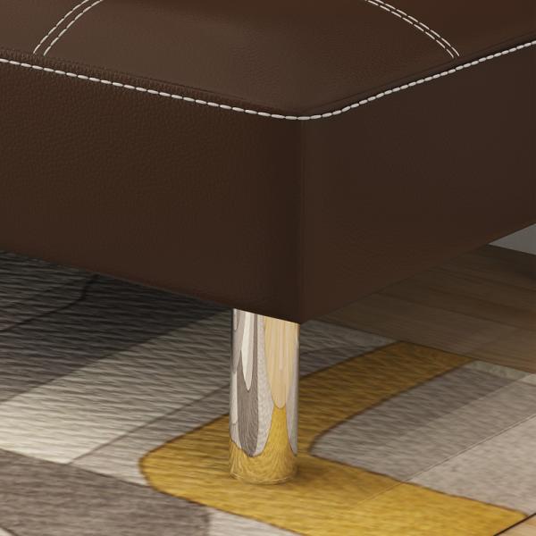 Space Saving Brown PU Leather Home Sofa Bed