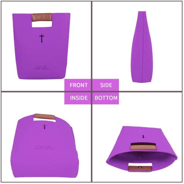 Girls 3mm Felt Book Cover Tote Bag With Leather Handle