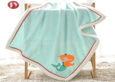Super Soft Thick Baby Blanket , Short Plush Two Layer Blanket Lovely Cartoon Embroidery