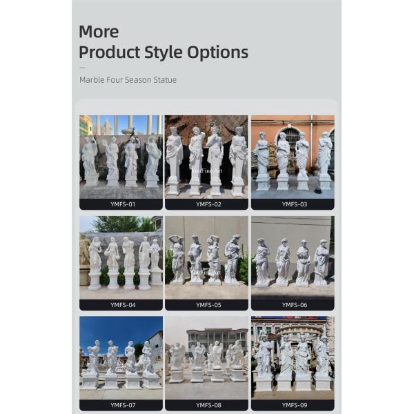 Life Size Natural Stone Garden Sculpture Four Season Goddess Marble Statue