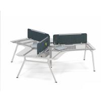 Bureaux modulaires en verre blanc pas cher Staff Station de travail pour 3 personnes