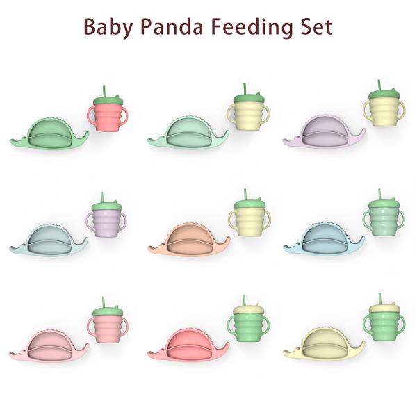 MHC Children Travel Crocodile High Durability Baby Feeding Plate With Suction for 6-12 Months