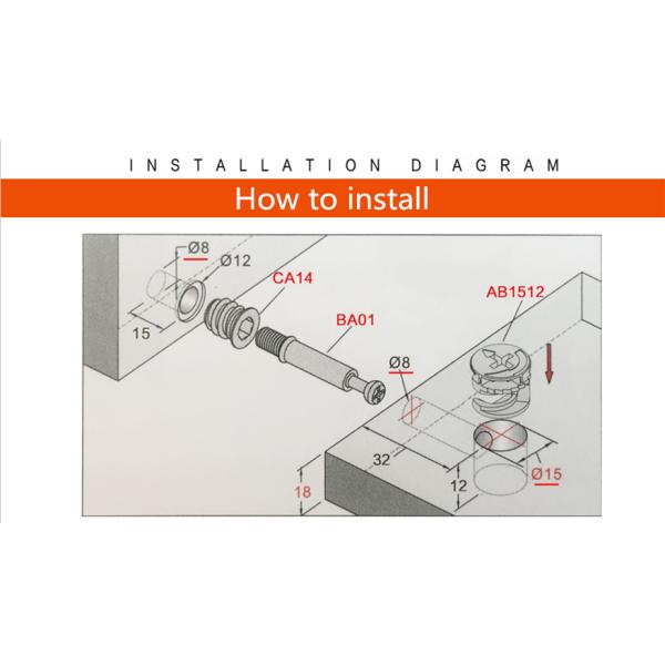 Furniture Bolt Connecting Eccentric Joint Cam Lock Fastener with Mini-Fix Cam