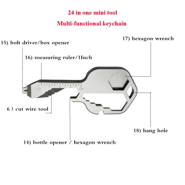 MIM moulage par injection mini outil de survie en plein air porte-clés personnalisé