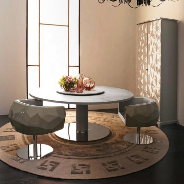 Luxury Italian Marble Countertop Dining Table Modern Home Black Titanium Decal