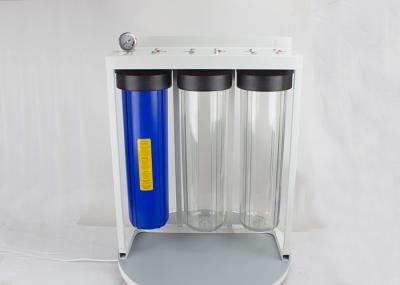 Water 4.5 x 20 Triple Floor Mount High Flow Filter System with blue and clear sump