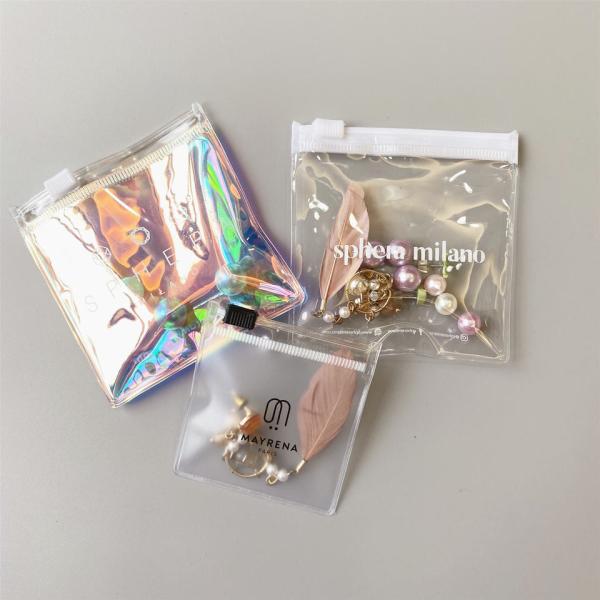 Wholesale Holographic Packing Bag Jewelry Pouch Custom Frosted Zipper Bag For Jewelry