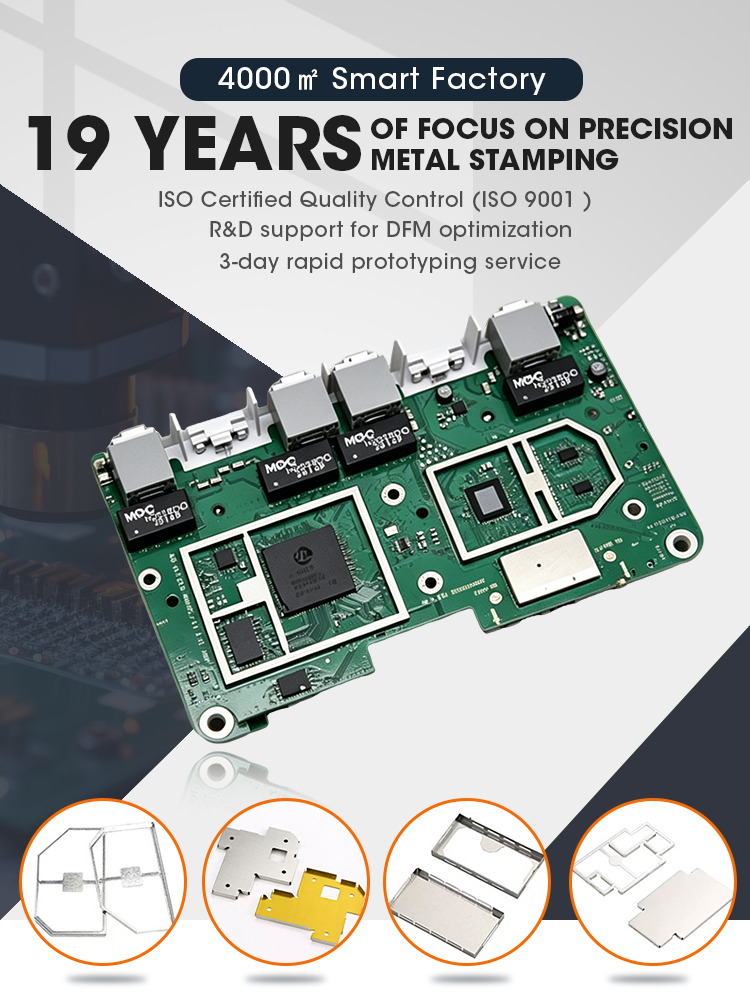 Custom RF Shielding Cover with Laser Engraved Pattern EMI RFI Shielding Can for PCB Electronic Communication Devices