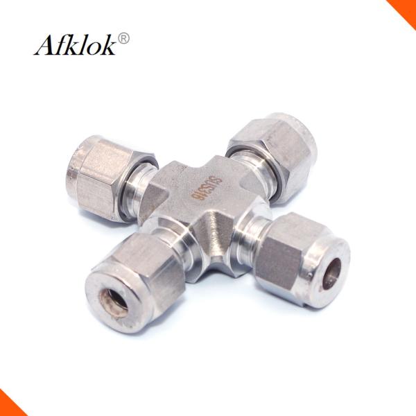 Tuyau 316 de croix d'acier inoxydable 1/4 connecteur des syndicats de garnitures de tuyau