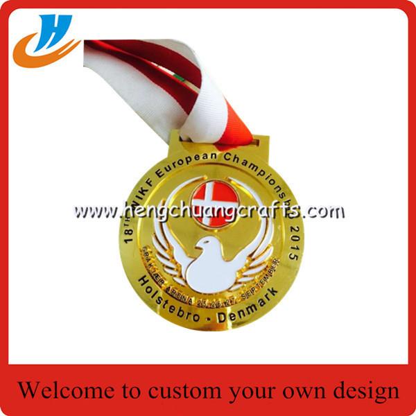 Alloy die cast sport medals,sports metal medallions with ribbon