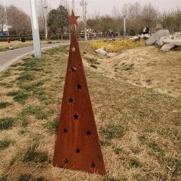 Do jardim de aço especial de Corten do feriado cargo decorativo da lâmpada da árvore de Natal do metal