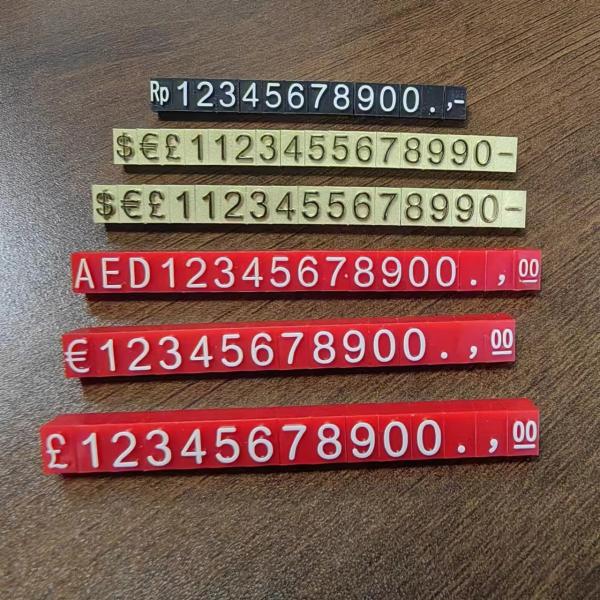 Counter Tag Display for Jewelry Retail Adjustable Plastic Combined Number Letter
