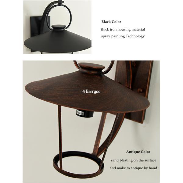 Retro Antique LED Outdoor Wall Lights Iron Metal Wall Light Fixtures Hotel Store Balcony