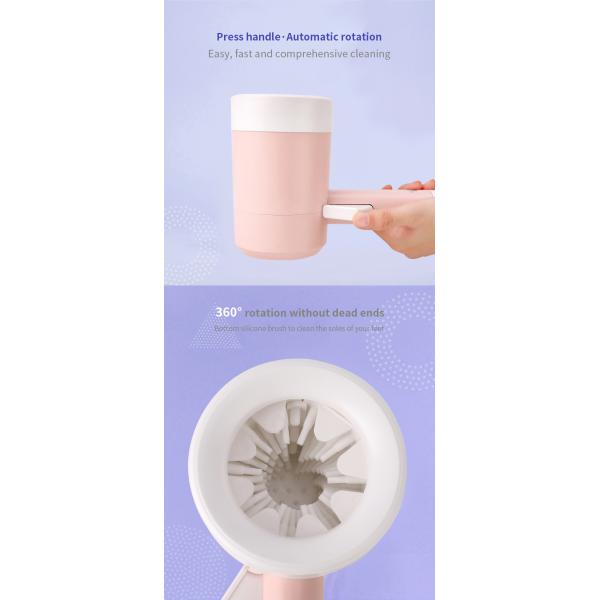 Lavadora de pies de perro rosa limpiadora de patas de cachorro de silicona limpiadora automática de patas de perro