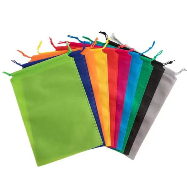 Nonwoven Cotton Small Drawstring Gift Bags For Shoes Clothing Dust Packaging