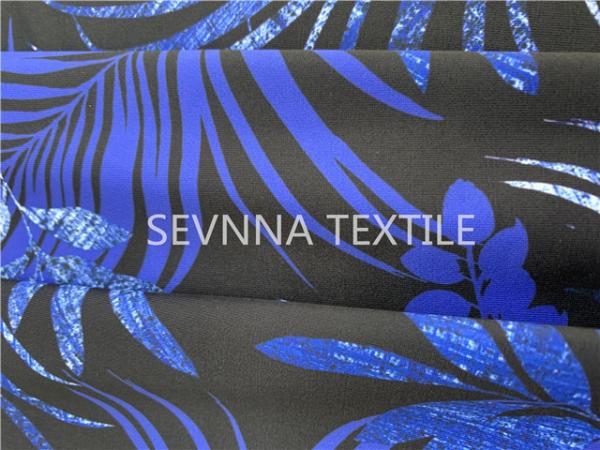Sapphire Leaf Sustainable Poly Stretch Leggings Fabric Moisture Wicking
