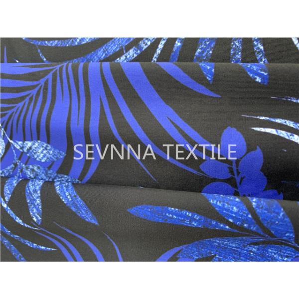 Sapphire Leaf Sustainable Poly Stretch Leggings Fabric Moisture Wicking
