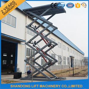 Red Double Hydraulic Scissor Car Lift For Warehouse Car Parking